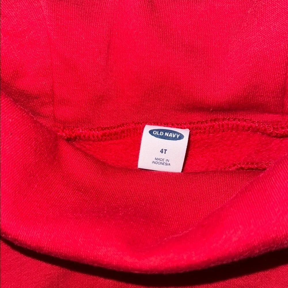 Old Navy Red Sweatshirt with Penguin Graphic